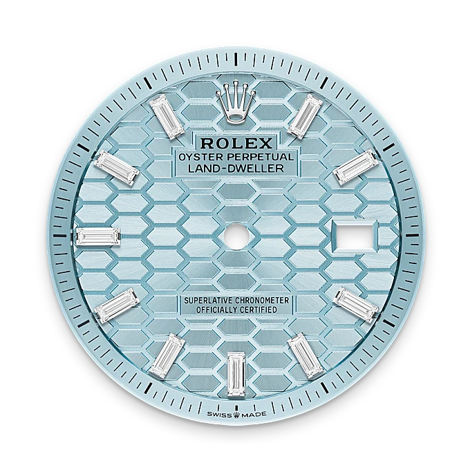 Rolex 
Land-Dweller 36
Oyster, 36 mm, platino y diamantes
M127286TBR-0001