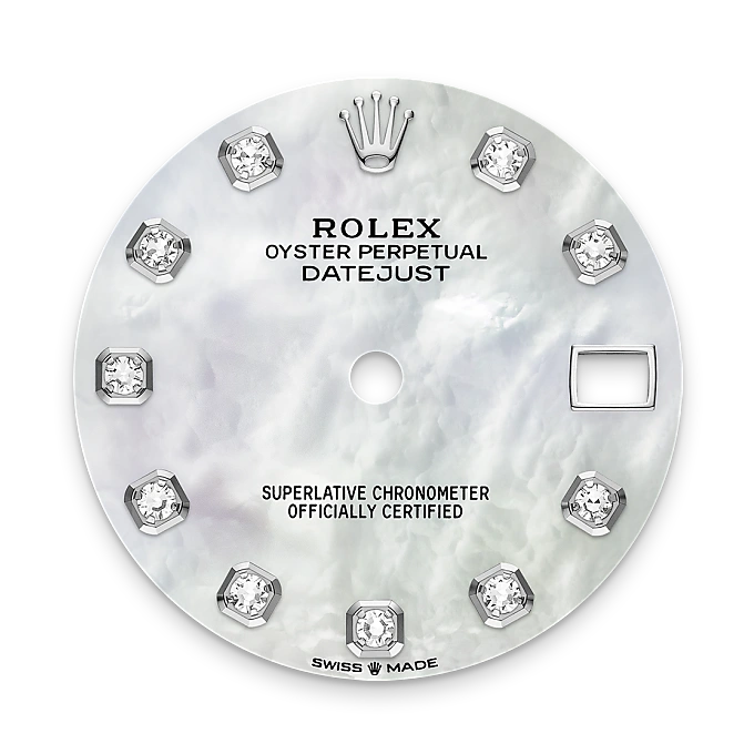 Rolex 
Datejust 31
Oyster, 31 mm, acero Oystersteel, oro blanco y diamantes
M278384RBR-0008