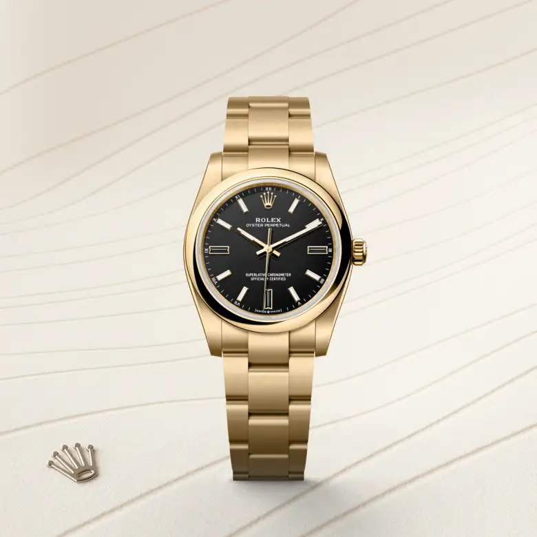 Rolex 
Oyster Perpetual 34
Oyster, 34 mm, oro amarillo
M124208-0001