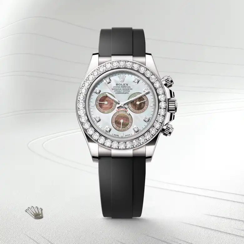 Rolex 
Cosmograph Daytona
Oyster, 40 mm, oro blanco y diamantes
M126589RBR-0001