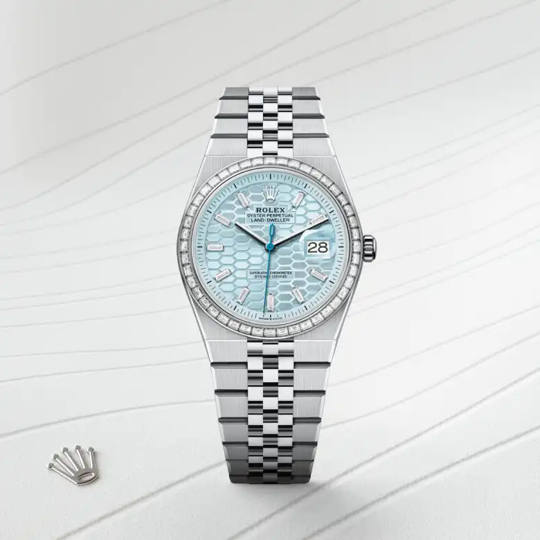 Rolex 
Land-Dweller 36
Oyster, 36 mm, platino y diamantes
M127286TBR-0001