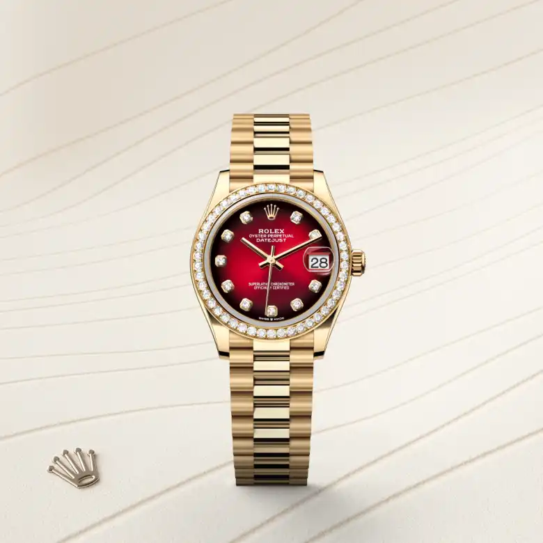 Rolex 
Datejust 31
Oyster, 31 mm, oro amarillo y diamantes
M278288RBR-0041