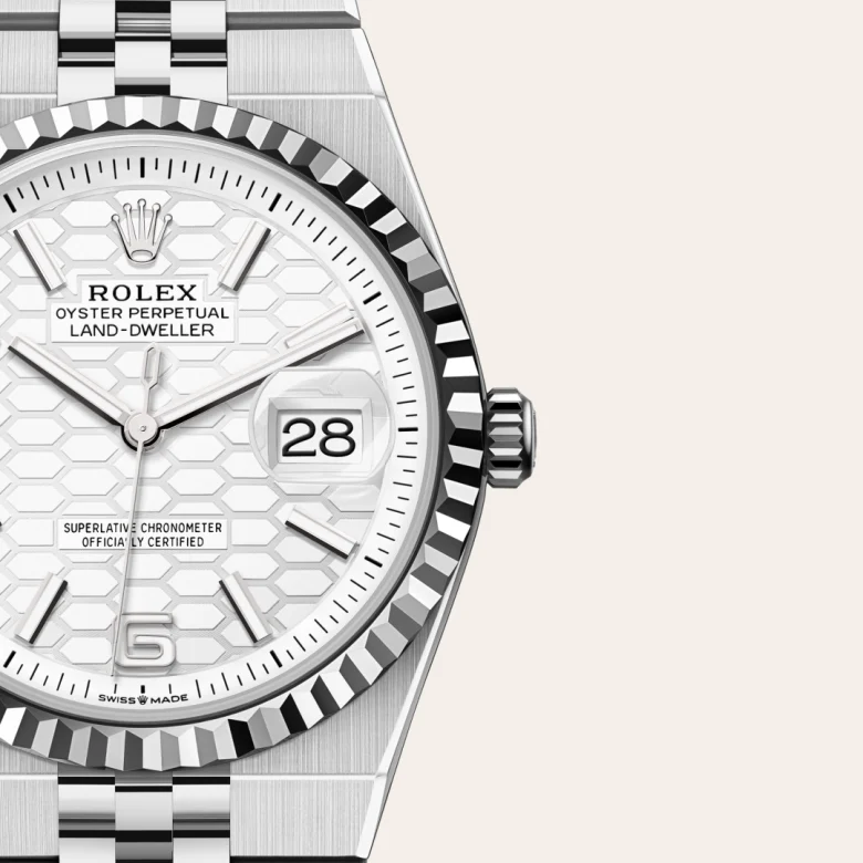 Rolex 
Land-Dweller 36
Oyster, 36 mm, acero Oystersteel y oro blanco
M127234-0001