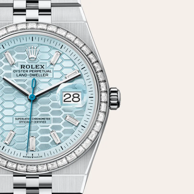 Rolex 
Land-Dweller 36
Oyster, 36 mm, platino y diamantes
M127286TBR-0001