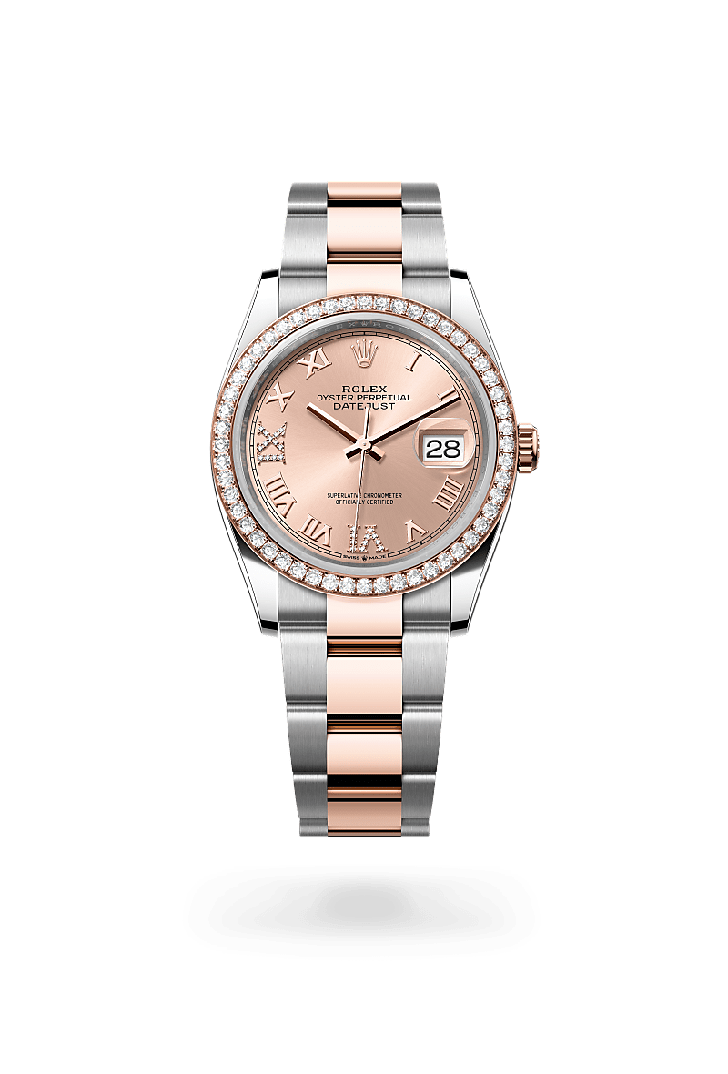 Rolex 
Datejust 36
Oyster, 36 mm, acero Oystersteel, oro Everose y diamantes
M126281RBR-0016