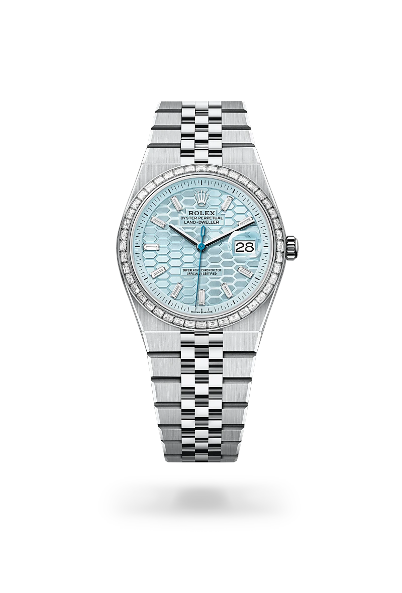 Rolex 
Land-Dweller 36
Oyster, 36 mm, platino y diamantes
M127286TBR-0001