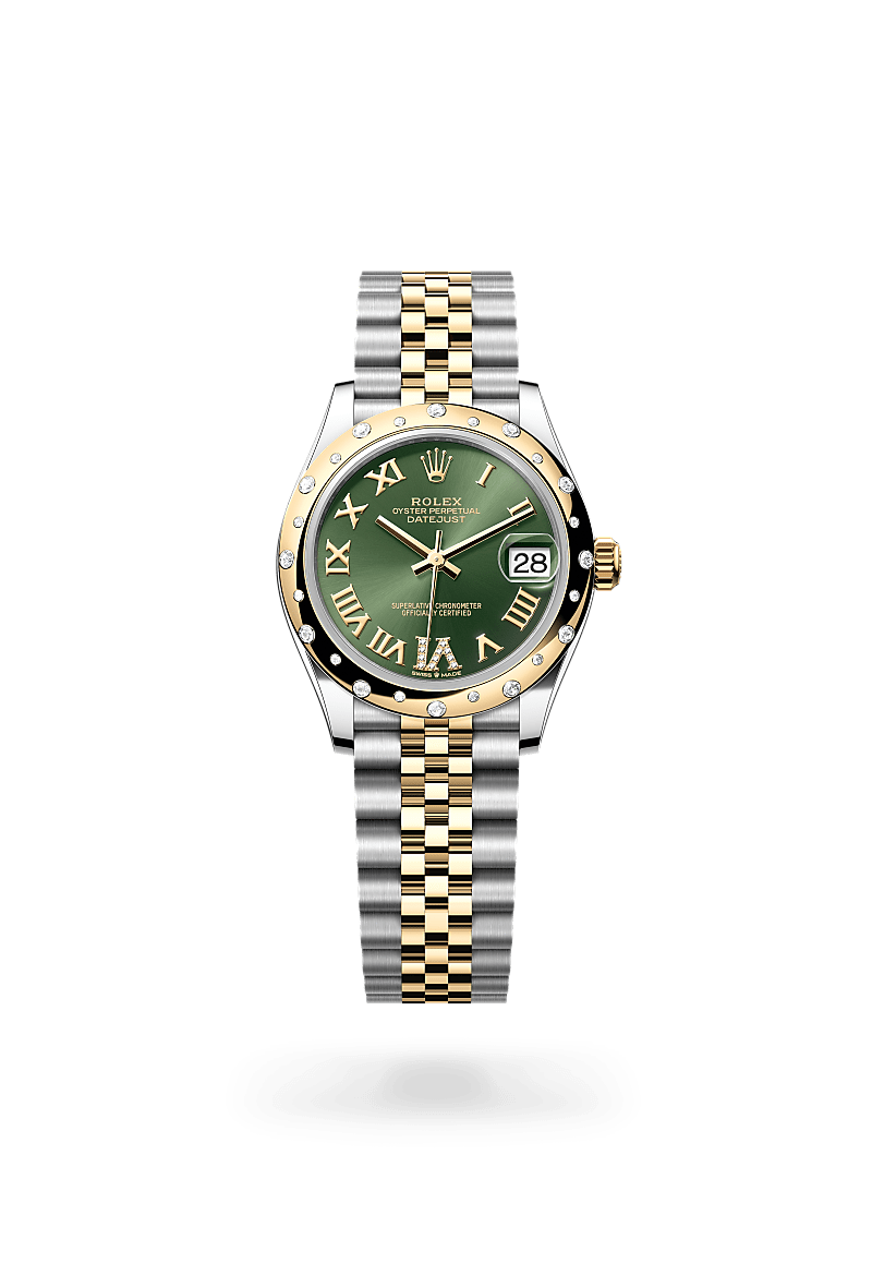 Rolex 
Datejust 31
Oyster, 31 mm, acero Oystersteel, oro amarillo y diamantes
M278343RBR-0016