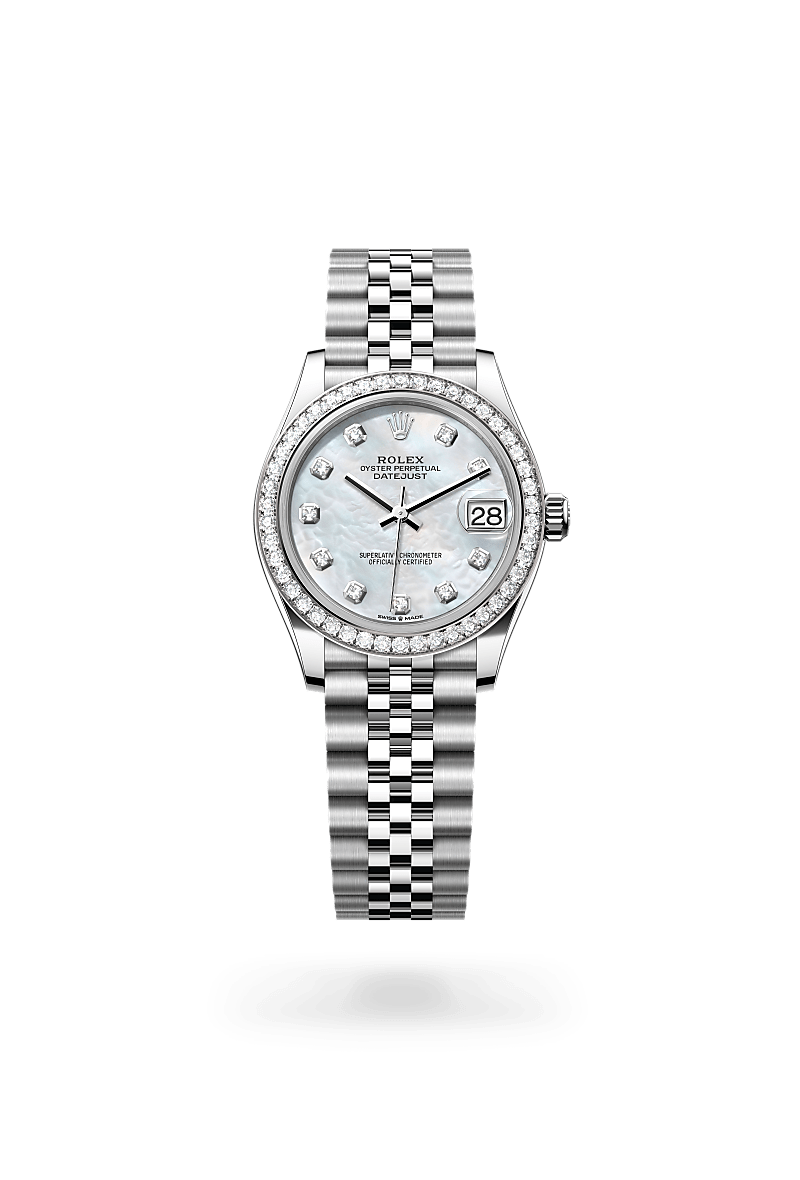 Rolex 
Datejust 31
Oyster, 31 mm, acero Oystersteel, oro blanco y diamantes
M278384RBR-0008