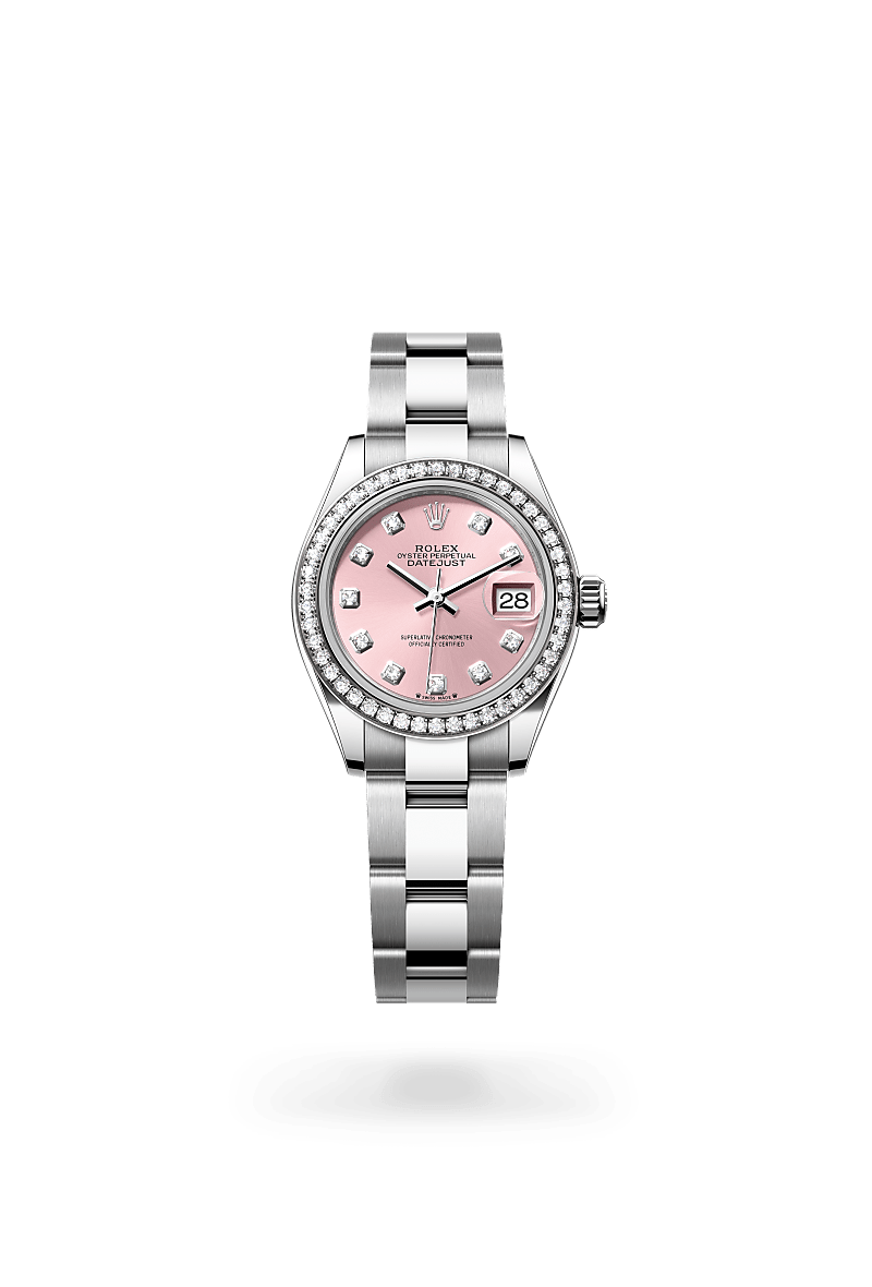 Rolex 
Lady-Datejust
Oyster, 28 mm, acero Oystersteel, oro blanco y diamantes
M279384RBR-0004