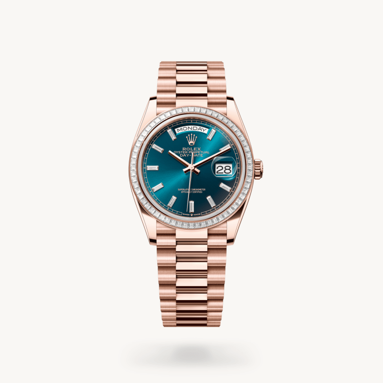 Rolex 
Day-Date 36
Oyster, 36 mm, oro Everose y diamantes
M128395TBR-0032