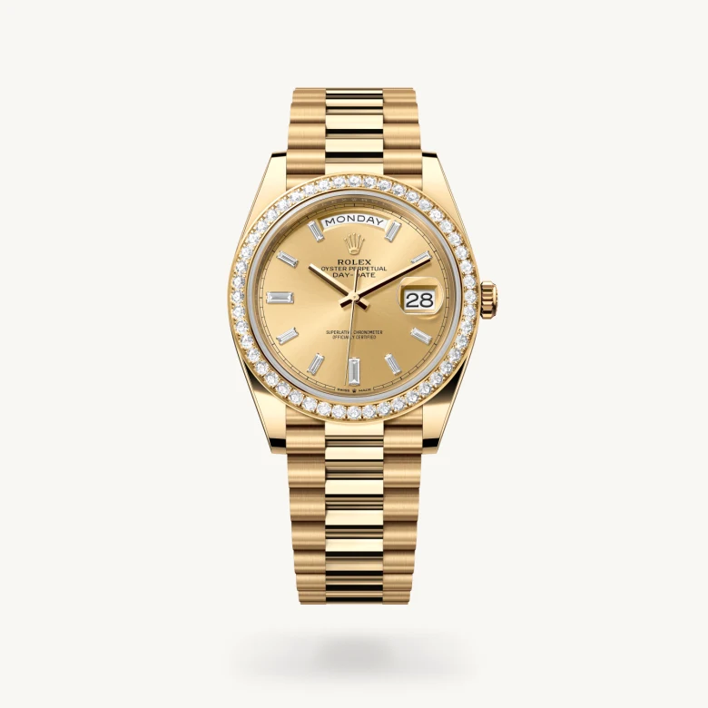 Rolex 
Day-Date 40
Oyster, 40 mm, oro amarillo y diamantes
M228348RBR-0002