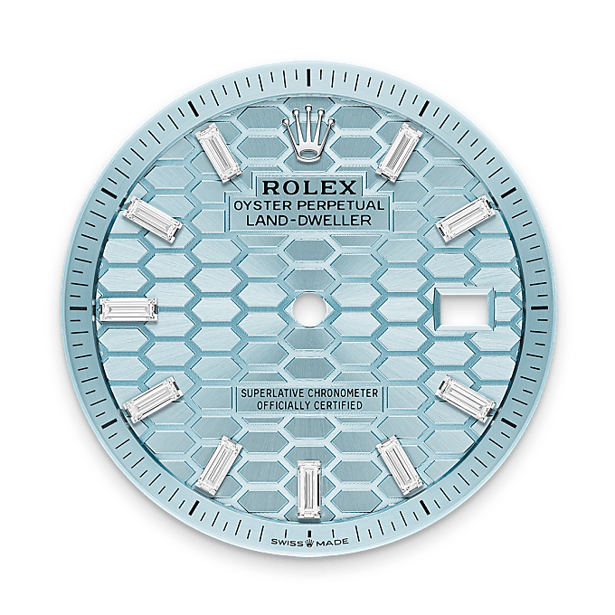 Rolex 
Land-Dweller 36
Oyster, 36 mm, platino y diamantes
M127286TBR-0001