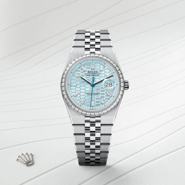 Rolex 
Land-Dweller 36
Oyster, 36 mm, platino y diamantes
M127286TBR-0001