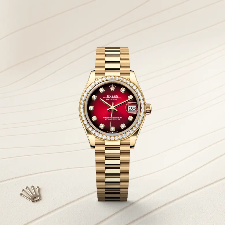 Rolex 
Datejust 31
Oyster, 31 mm, oro amarillo y diamantes
M278288RBR-0041