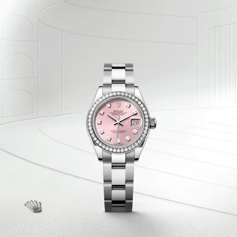 Rolex 
Lady-Datejust
Oyster, 28 mm, acero Oystersteel, oro blanco y diamantes
M279384RBR-0004