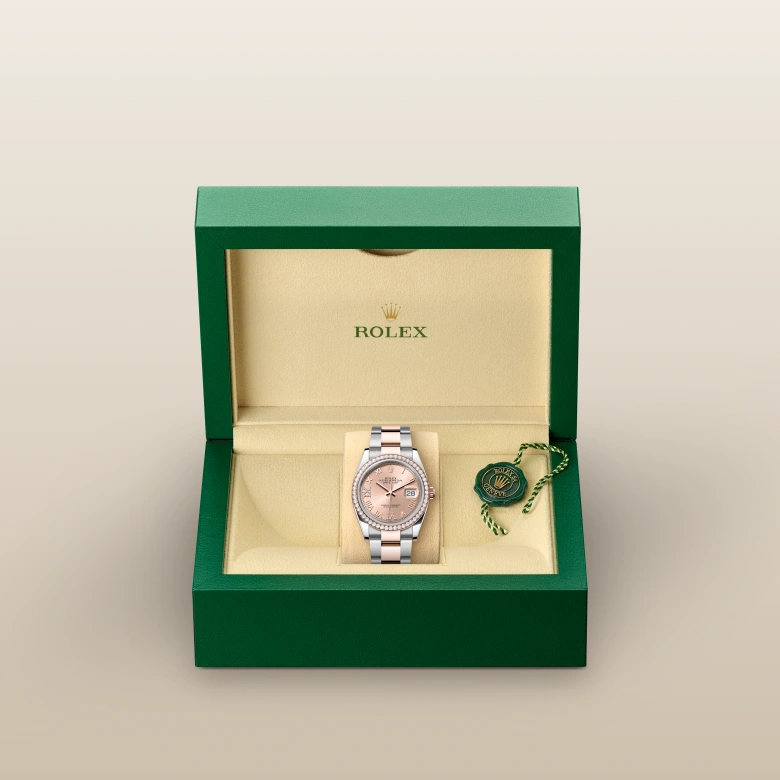 Rolex 
Datejust 36
Oyster, 36 mm, acero Oystersteel, oro Everose y diamantes
M126281RBR-0016