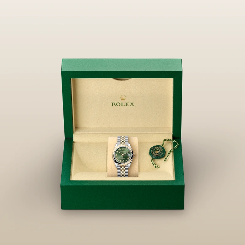 Rolex 
Datejust 31
Oyster, 31 mm, acero Oystersteel, oro amarillo y diamantes
M278343RBR-0016