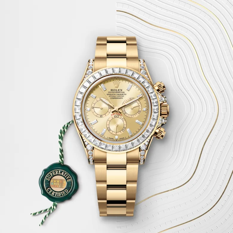 Rolex 
Cosmograph Daytona
Oyster, 40 mm, oro amarillo y diamantes
M126598TBR-0001