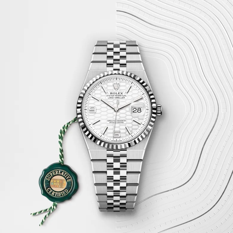 Rolex 
Land-Dweller 36
Oyster, 36 mm, acero Oystersteel y oro blanco
M127234-0001