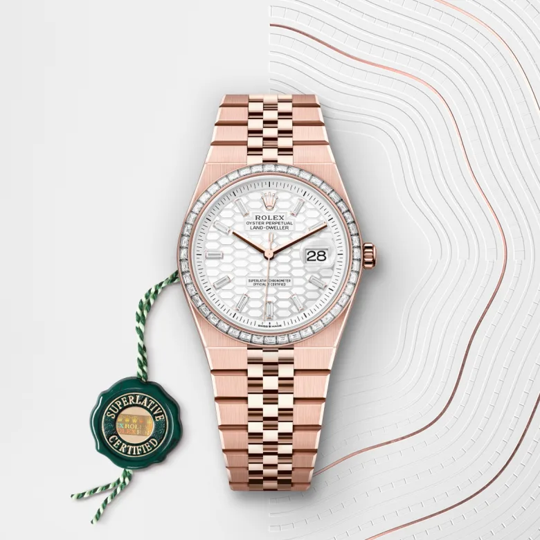 Rolex 
Land-Dweller 36
Oyster, 36 mm, oro Everose y diamantes
M127285TBR-0002