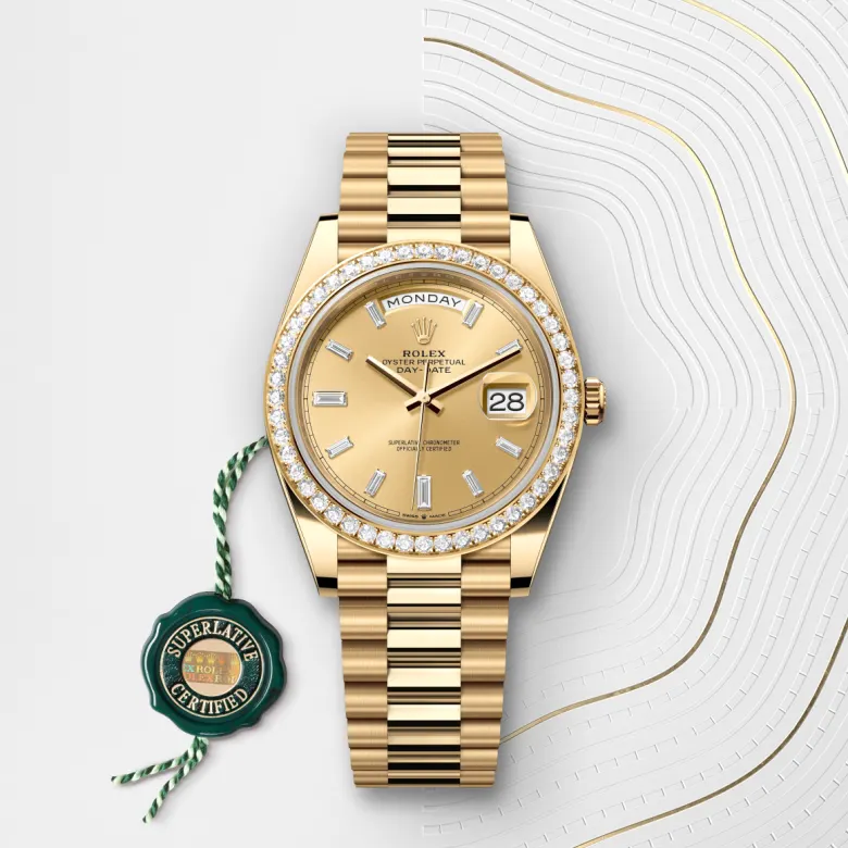 Rolex 
Day-Date 40
Oyster, 40 mm, oro amarillo y diamantes
M228348RBR-0002