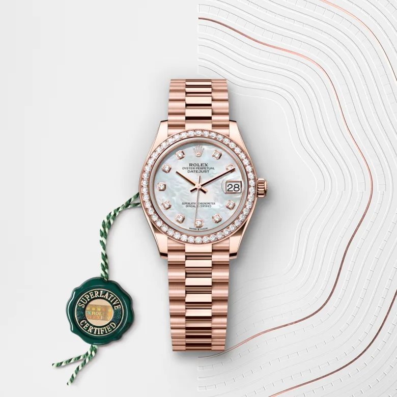 Rolex 
Datejust 31
Oyster, 31 mm, oro Everose y diamantes
M278285RBR-0005