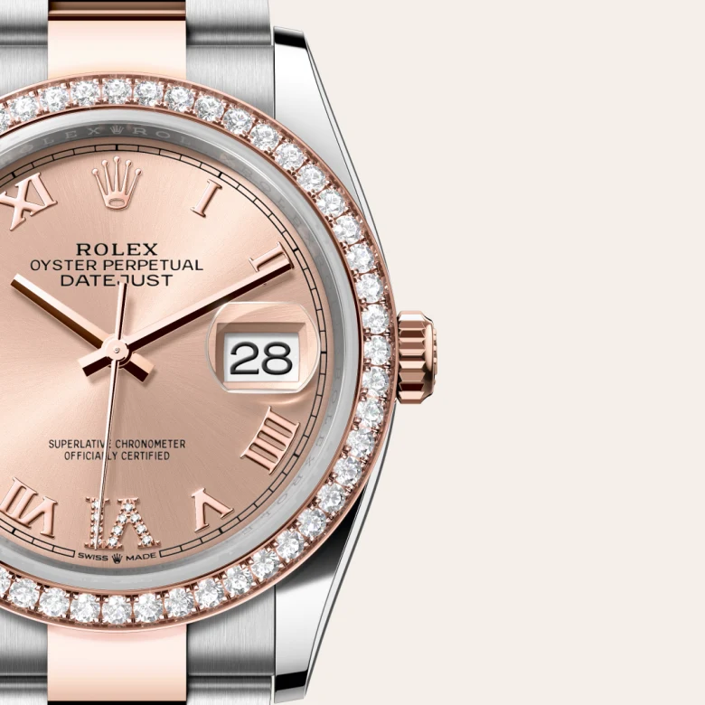 Rolex 
Datejust 36
Oyster, 36 mm, acero Oystersteel, oro Everose y diamantes
M126281RBR-0016
