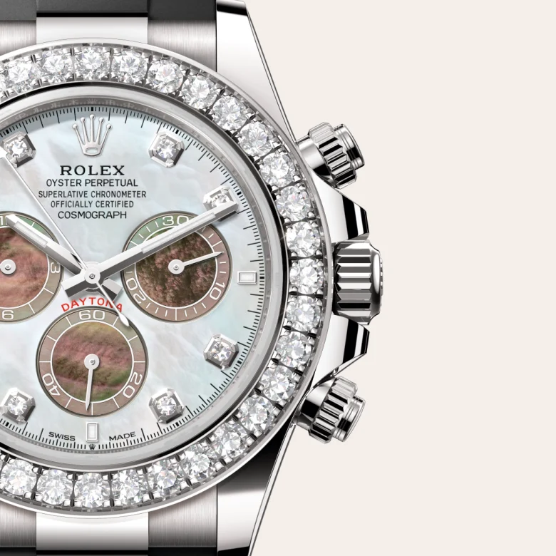 Rolex 
Cosmograph Daytona
Oyster, 40 mm, oro blanco y diamantes
M126589RBR-0001