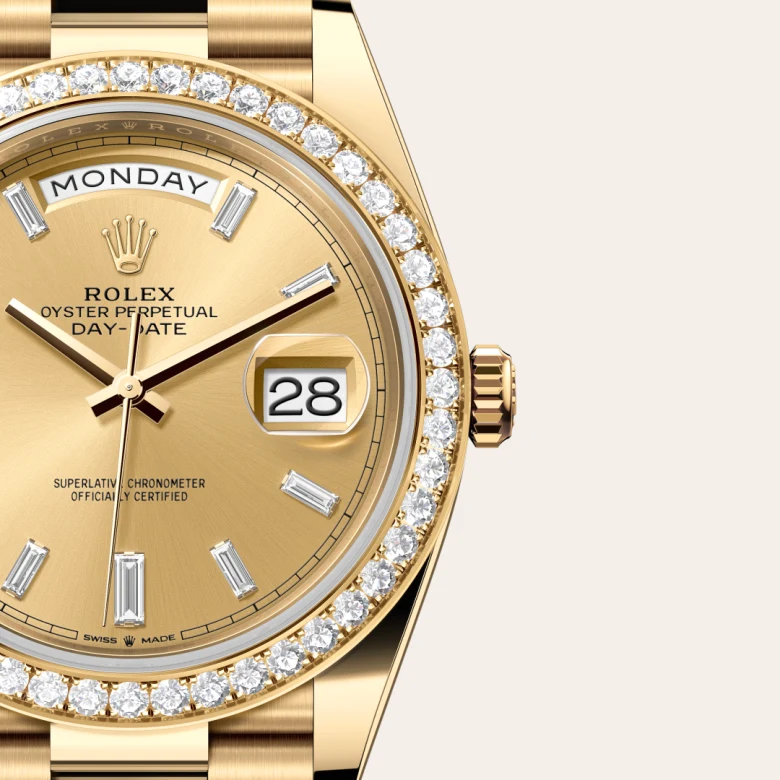 Rolex 
Day-Date 40
Oyster, 40 mm, oro amarillo y diamantes
M228348RBR-0002