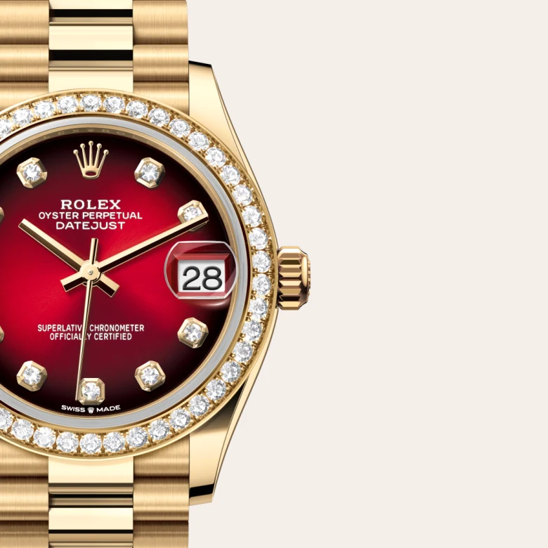 Rolex 
Datejust 31
Oyster, 31 mm, oro amarillo y diamantes
M278288RBR-0041