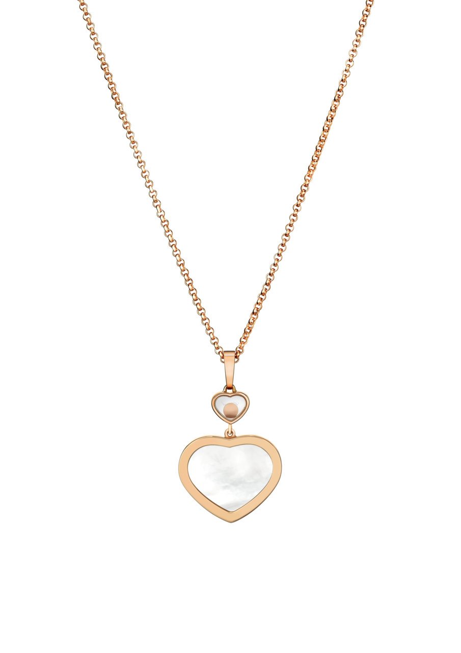 Happy Hearts Colgante, Oro Rosa Ético, Diamantes, Nácar - Imagen 3