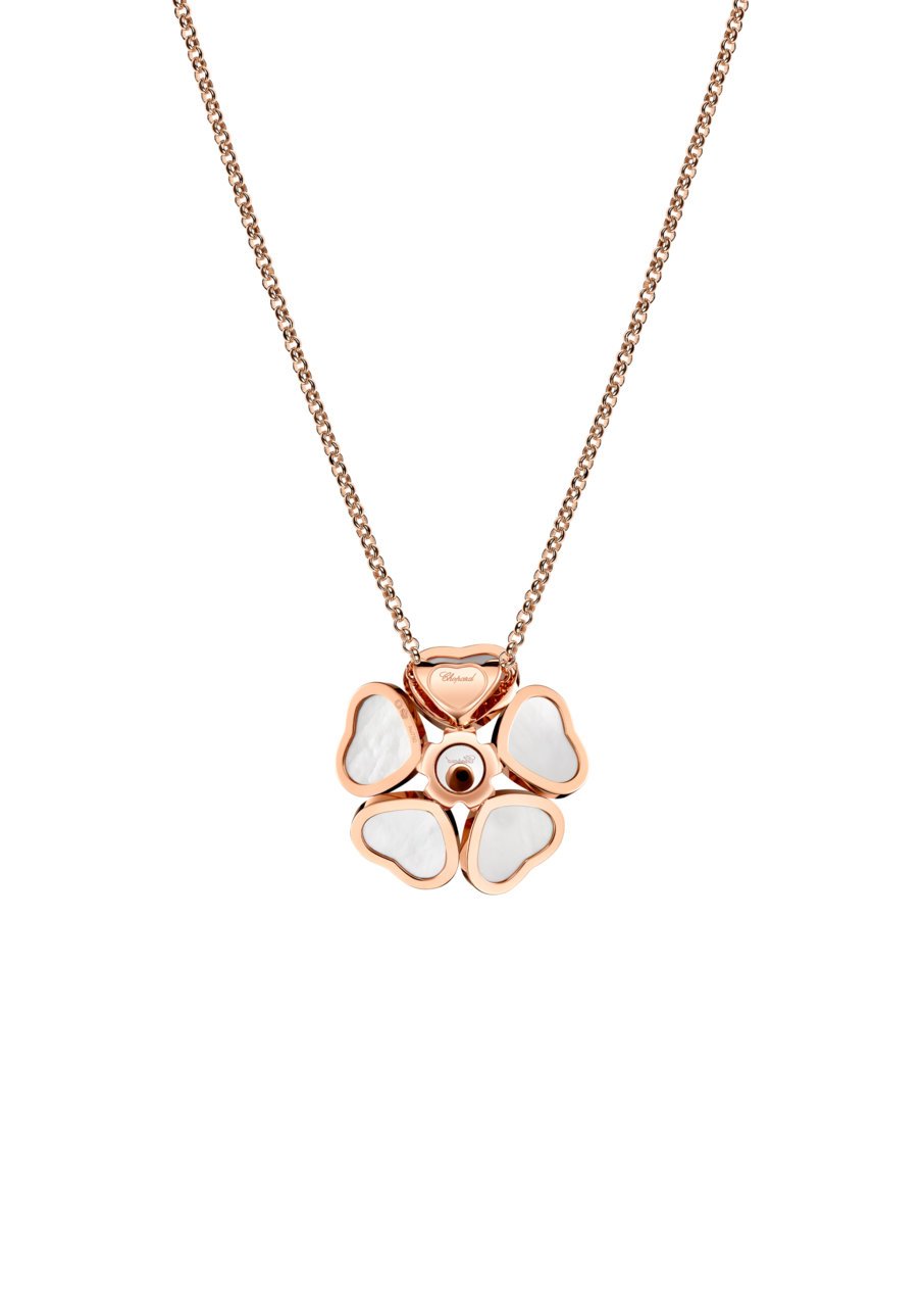 Happy Hearts Flowers Colgante, Oro Rosa Ético, Diamante - Imagen 2