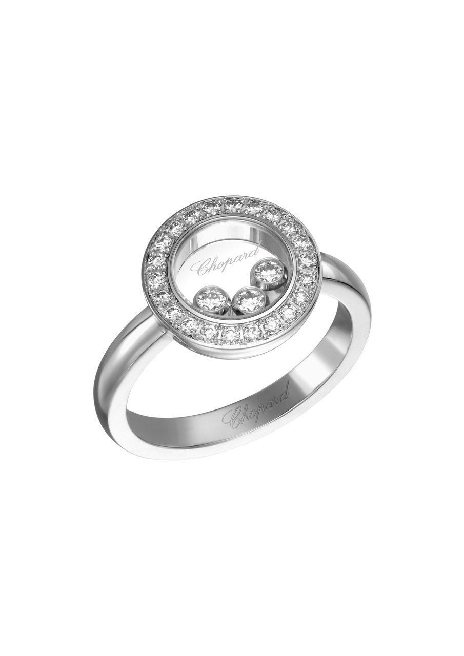 Happy Diamonds Icons Anillo, Oro Blanco Ético, Diamantes - Imagen 1