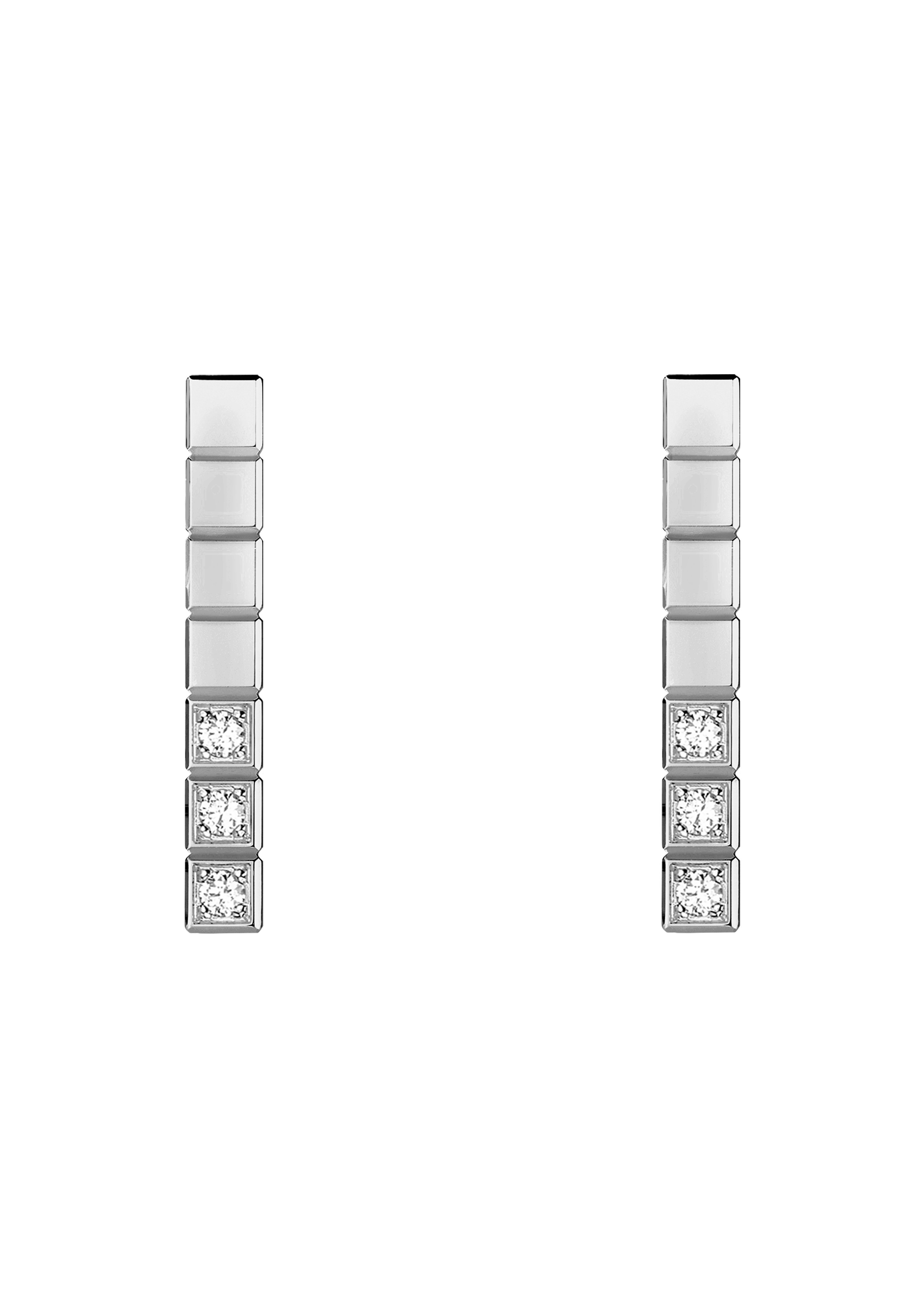 Ice Cube Pendientes, Oro Blanco Ético, Diamantes Semiengastados - Imagen 2