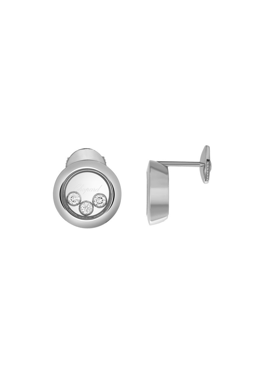 Happy Diamonds Icons Pendientes, Oro Blanco Ético, Diamantes - Imagen 2