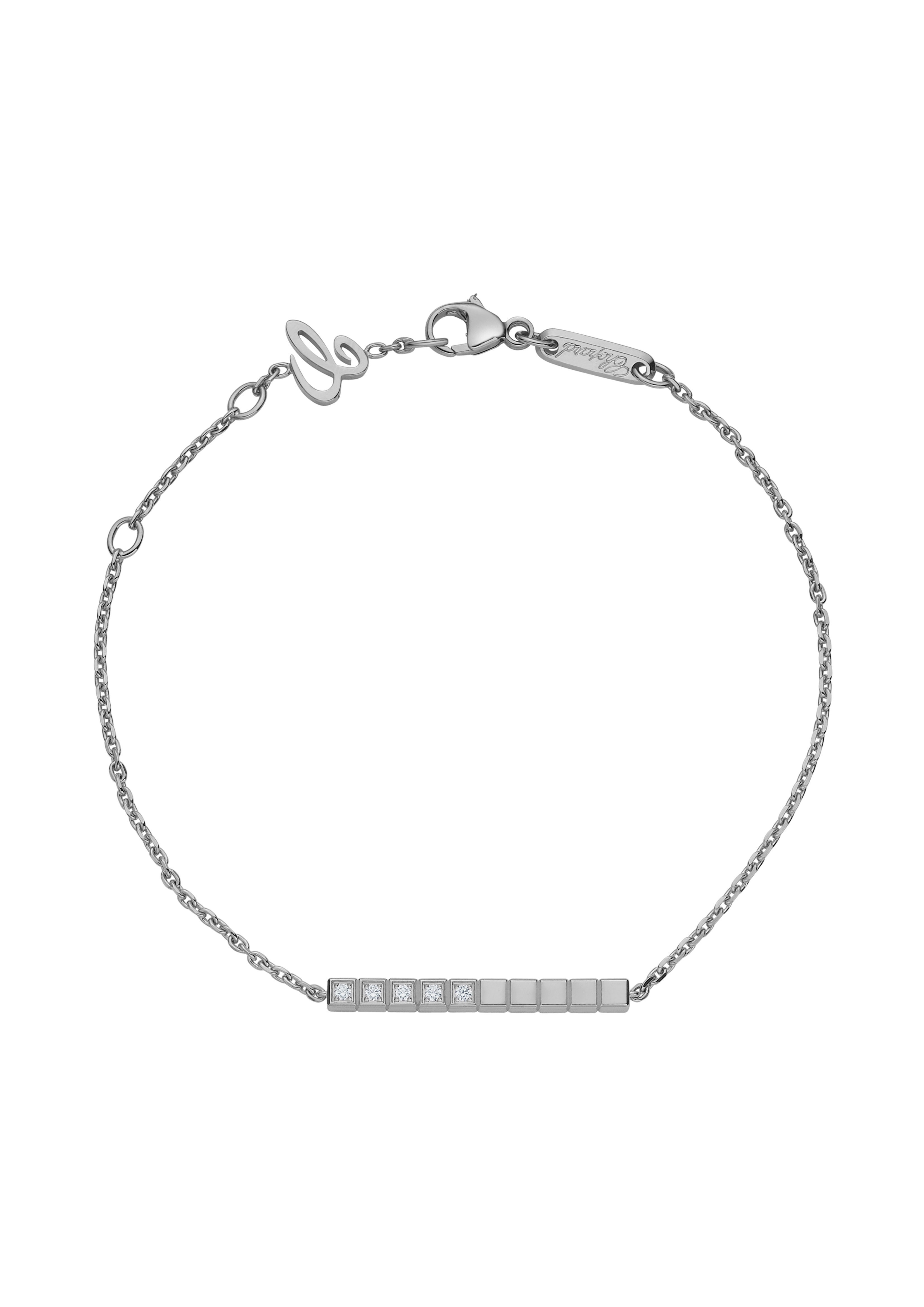 Ice Cube Pulsera, Oro Blanco Ético, Diamantes Semiengastados - Imagen 2
